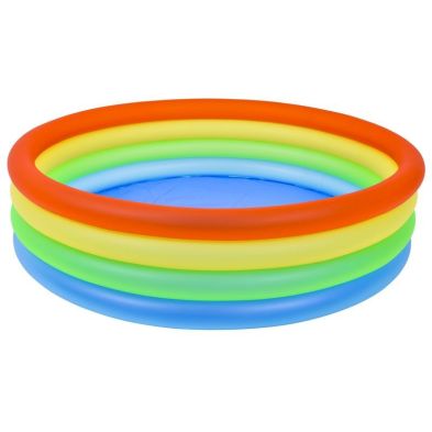 Product photograph of Inflatable Round 4 Ring Neon Paddling Pool 1 5m from QD stores