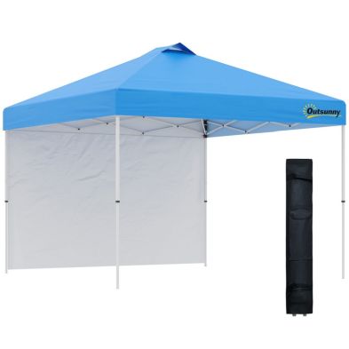 Outsunny 3x3m Pop Up Gazebo With 1 Side And Roller Bag
