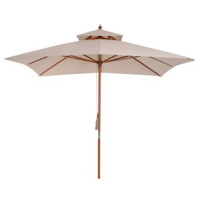 Product photograph of Outsunny Patio Parasol 3x3m Beige Double Tier from QD stores