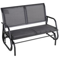 See more information about the Outsunny 2-Person Outdoor Glider Bench Patio 2 Seater Swing Gliding Chair Loveseat W/Power Coated Steel Frame For Backyard Garden Porch