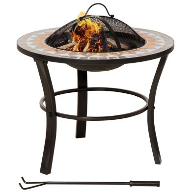 Product photograph of Outsunny 60cm Outdoor Fire Pit Table With Mosaic Outer from QD stores