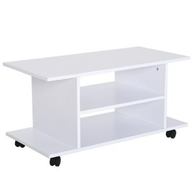 See more information about the Homcom Modern TV Cabinet Stand Storage Shelves Table Mobile Bedroom Furniture Bookshelf Bookcase White New