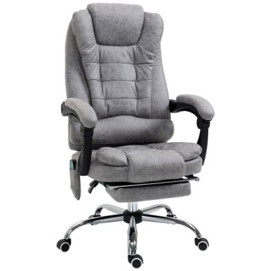 Product photograph of Vinsetto Heated 6 Points Vibration Massage Executive Office Chair Adjustable Swivel Ergonomic High Back Desk Chair Recliner With Footrest Grey from QD stores
