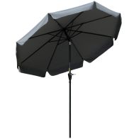 See more information about the Outsunny 2.66M Patio Umbrella Garden Parasol Outdoor Sun Shade Table Umbrella With Ruffles 8 Sturdy Ribs Charcoal Grey