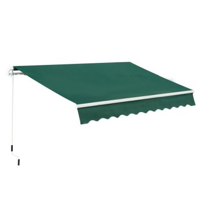 Product photograph of Outsunny Awning Canopy Manual Retractable Porch Sun Shade Shelter 3 X 2m Green from QD stores