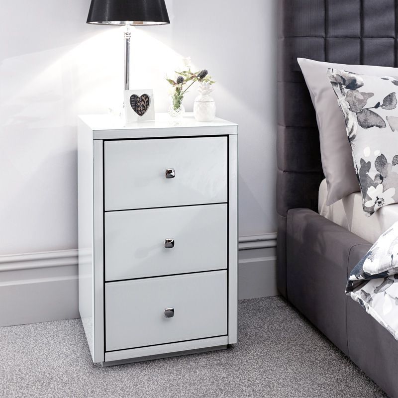 Amalfi Bedside White 3 Drawers Buy Online At Qd Stores