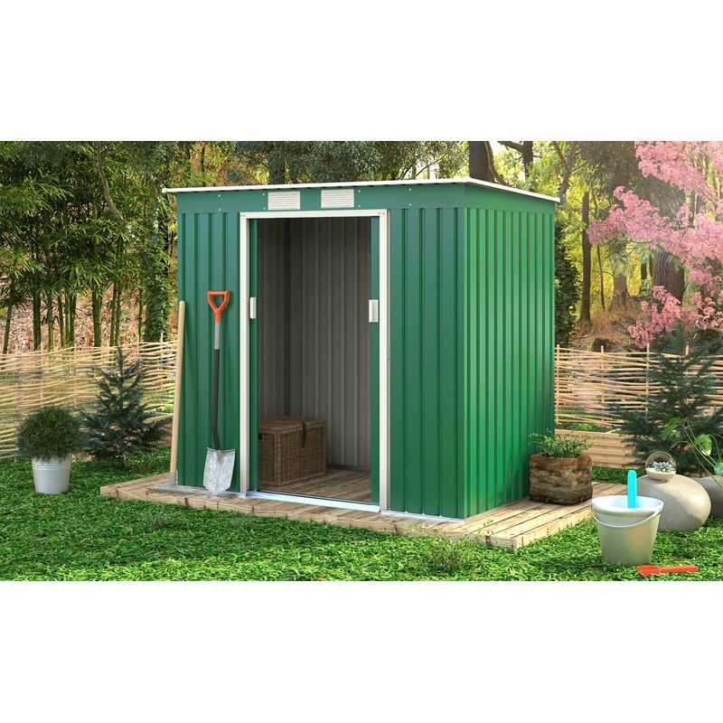 Classic Ascot Garden Metal Shed by Royalcraft - Green 2.1 x 1.3M