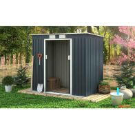 See more information about the Classic Ascot Garden Metal Shed by Royal Craft - Grey 2.1 x 1.3M