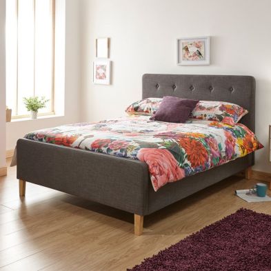 Product photograph of Ashbourne Single Ottoman Bed Fabric Grey 3 X 7ft from QD stores
