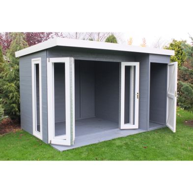See more information about the Shire Aster 12' 4" x 8' 5" Pent Summerhouse - Premium Dip Treated Shiplap