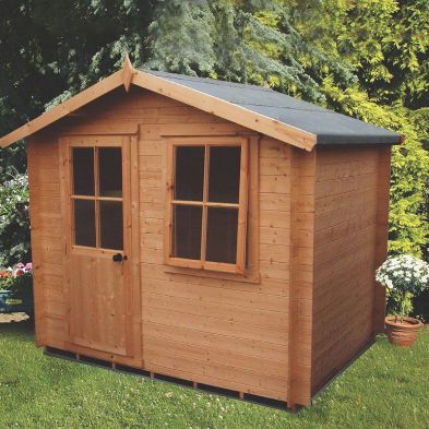 Product photograph of Shire Avesbury 8 3 X 7 11 Apex Log Cabin - Premium 19mm Cladding Log Clad from QD stores