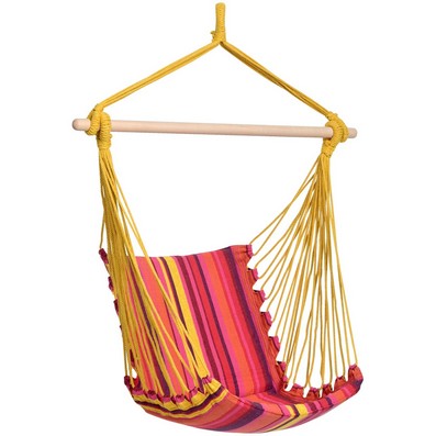Product photograph of Belize Vulcano Hammock Chair - Striped Orange Multicoloured from QD stores