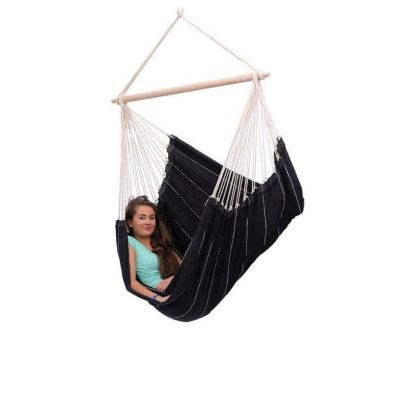 Product photograph of Brasil Hammock Chair - Striped Black White from QD stores