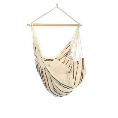 Product photograph of Brasil Cappuccino Hammock Chair - Striped Cream Brown from QD stores