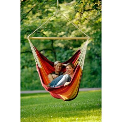 Product photograph of Brasil Gigante Hammock Chair - Striped Red Multicoloured from QD stores
