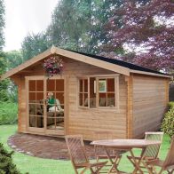 See more information about the Shire Abbeyford 11' 9" x 9' 9" Apex Log Cabin - Premium 28mm Cladding Tongue & Groove
