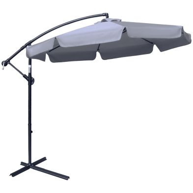 Product photograph of Outsunny 2 7m Garden Banana Parasol Cantilever Umbrella With Crank Handle And Cross Base For Outdoor from QD stores