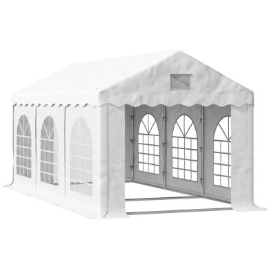 Product photograph of Outsunny 3 X 6 M Marquee Gazebo With Sides Party Tent Canopy Carport Shelter For Outdoor Event Wedding White from QD stores