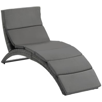 Product photograph of Outsunny Outdoor Pe Rattan Sun Lounger from QD stores
