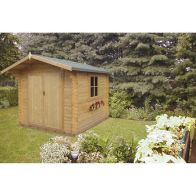 See more information about the Shire Ashdown 7' 10" x 7' 10" Apex Log Cabin - Premium 28mm Cladding Tongue & Groove