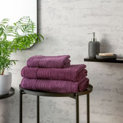 Product photograph of Hamilton Mcbride 70cm X 130cm Aubergine Bath Towel from QD stores