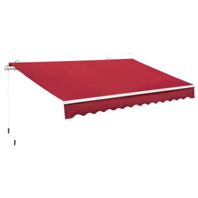 Product photograph of Outsunny 4x2 5m Manual Awning Window Door Sun Weather Shade With Handle Red from QD stores