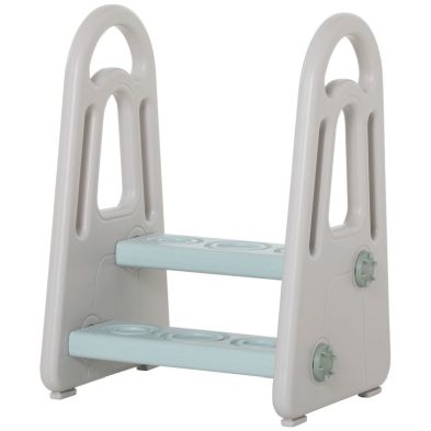 See more information about the Homcom Kids Toddler Step Stool Ladder Kitchen Helper for Toilet Potty Training Bathroom Sink Bedroom Blue and Grey