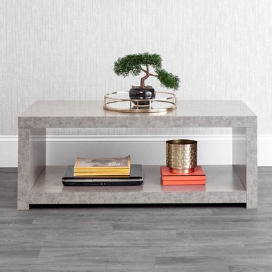 Product photograph of Bloc Coffee Table Melamine Light Grey 1 Shelf from QD stores