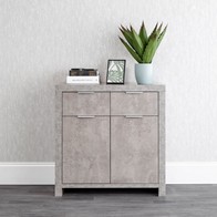 See more information about the Bloc Sideboard Melamine Light Grey 2 Doors 2 Shelves 2 Drawers