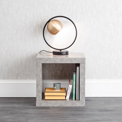 Product photograph of Bloc Side Table Melamine Light Grey 1 Shelf from QD stores