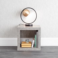 See more information about the Bloc Side Table Melamine Light Grey 1 Shelf
