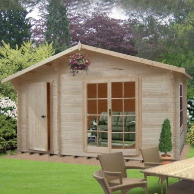 Product photograph of Shire Bourne 13 8 X 7 10 Apex Log Cabin - Premium 34mm Cladding Tongue Groove from QD stores