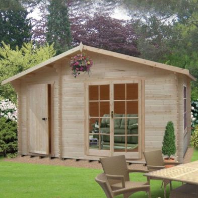 Product photograph of Shire Bourne 13 8 X 9 9 Apex Log Cabin - Premium 44mm Cladding Tongue Groove from QD stores