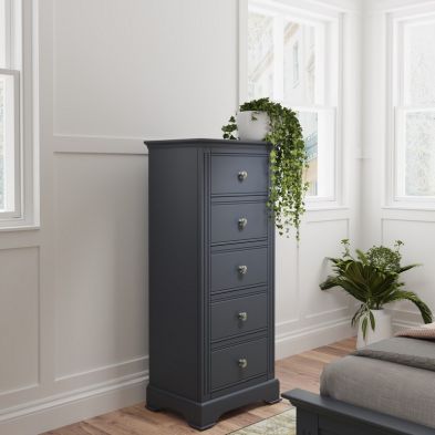 Banbury Tall Chest Of Drawers Grey 5 Drawers