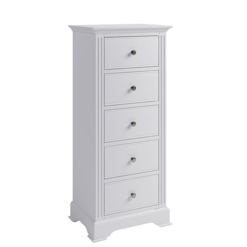Barford Tall Chest of Drawers Oak White 5 Drawers