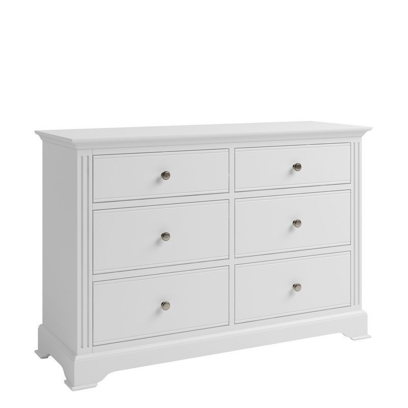 Barford Large Chest of Drawers Oak White 6 Drawers