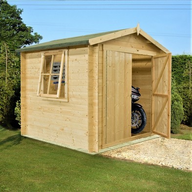 Product photograph of Shire Bradley 10 X 10 Apex Log Cabin - Budget 19mm Cladding Tongue Groove from QD stores