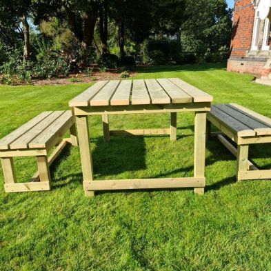Product photograph of Butchers Garden Picnic Table By Croft - 6 Seats from QD stores