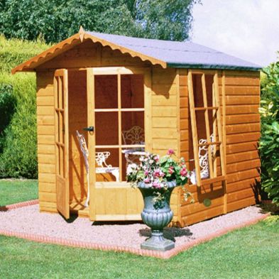 Product photograph of Shire Buckingham 7 1 X 7 8 Apex Summerhouse - Premium Pressure Treated Shiplap from QD stores