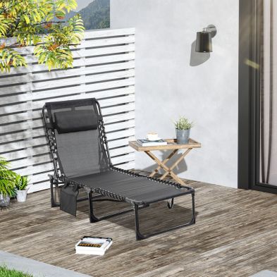 Product photograph of Outsunny Portable Sun Lounger from QD stores