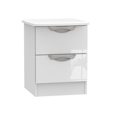 Product photograph of Weybourne Slim Bedside Table White 2 Drawers from QD stores