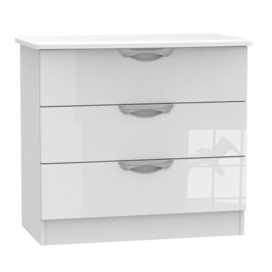 Weybourne Chest of Drawers White 3 Drawers from QD Stores