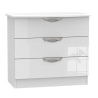 See more information about the Weybourne 3 Drawer Bedroom Chest White Gloss