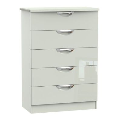 Product photograph of Weybourne Tall Chest Of Drawers Off-white 5 Drawers from QD stores