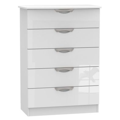 See more information about the Weybourne Tall Chest of Drawers White 5 Drawers