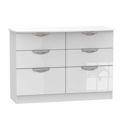 Product photograph of Weybourne Large Chest Of Drawers White 6 Drawers from QD stores