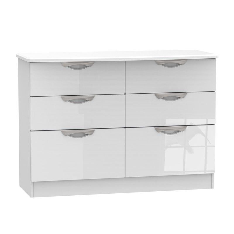 Weybourne Large Chest of Drawers White 6 Drawers