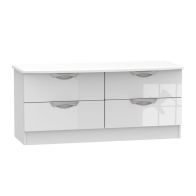 See more information about the Weybourne 4 Drawer Storage Bedroom Bed Box White Gloss