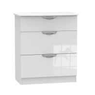 See more information about the Weybourne 3 Drawer Deep Bedroom Chest White Gloss