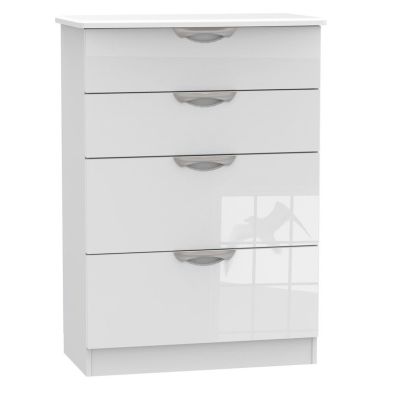 Product photograph of Weybourne Tall Chest Of Drawers White 4 Drawers from QD stores